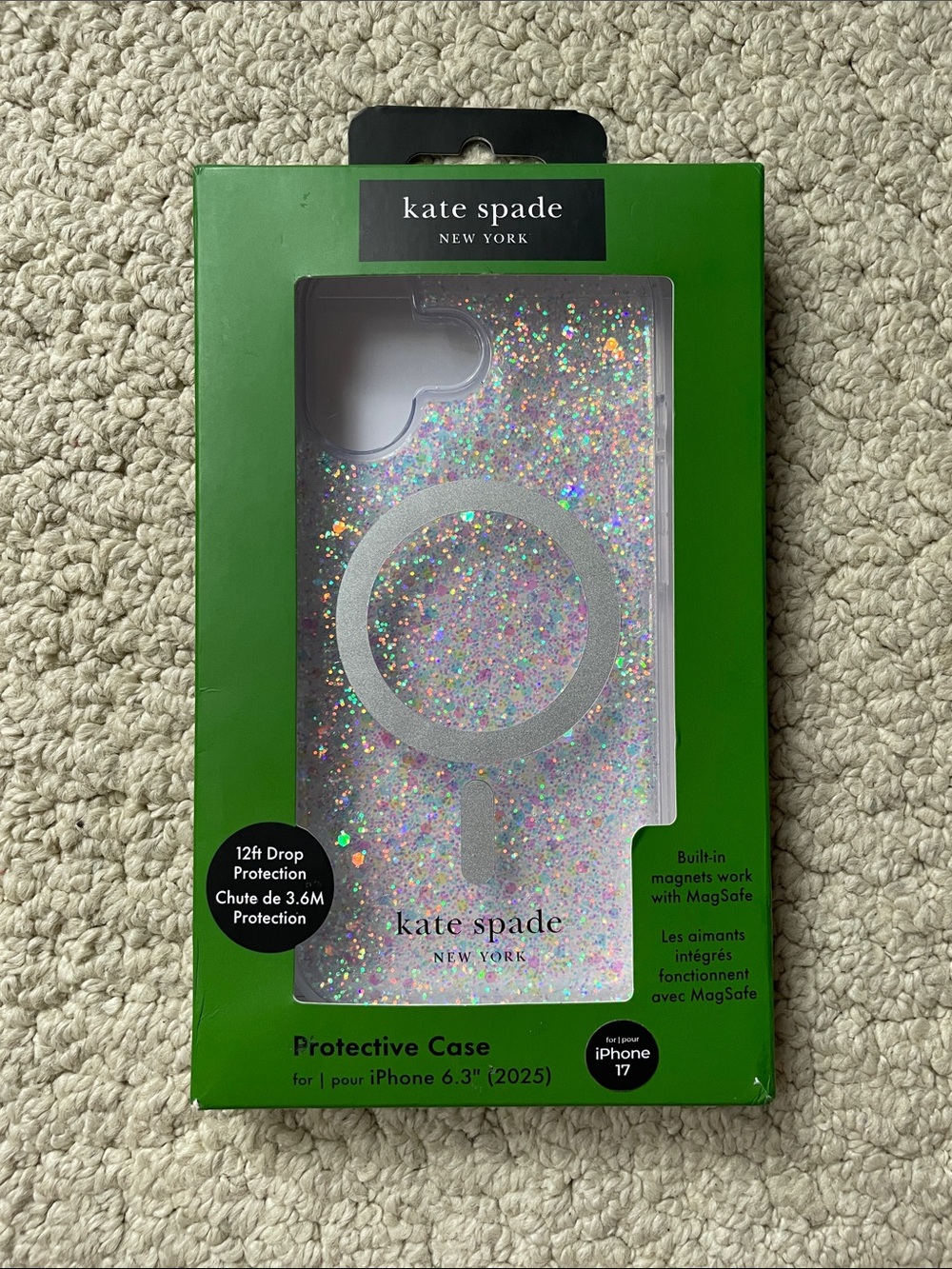 Kate Spade IPhone 17 Glitter Clear Case